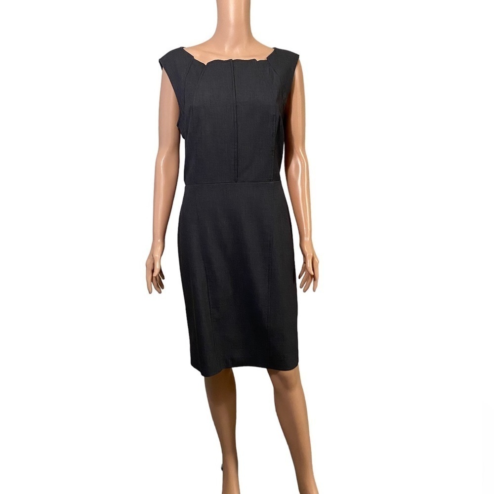 Calvin Klein sleeveless dress dark gray side zip excellent condition size 14